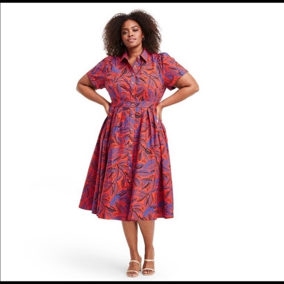 Alexis Tropical Short Sleeve Shirtdress - 1X (106) - Picture 3 of 5